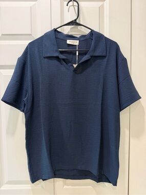 Alcott Navy Blue Short-Sleeve Polo Shirt for Men